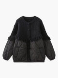 Luméa™ | Veste matelassée en tricot torsadé patchwork