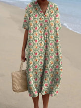 Éliane | Robe florale vintage vert d’eau