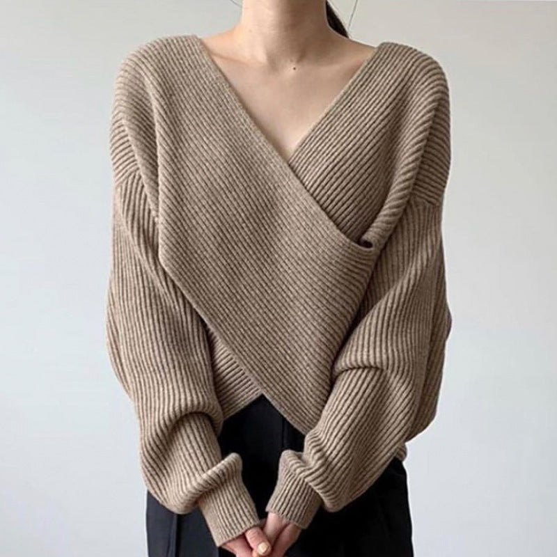 Luméa™ | Pull en tricot croisé chic