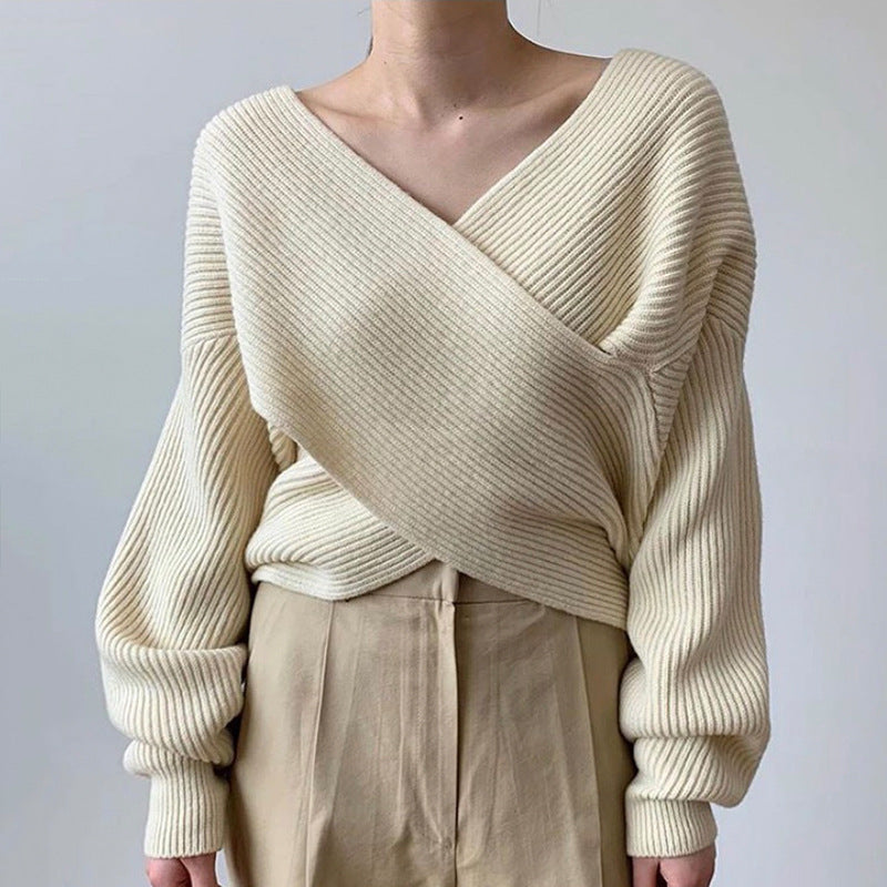 Luméa™ | Pull en tricot croisé chic