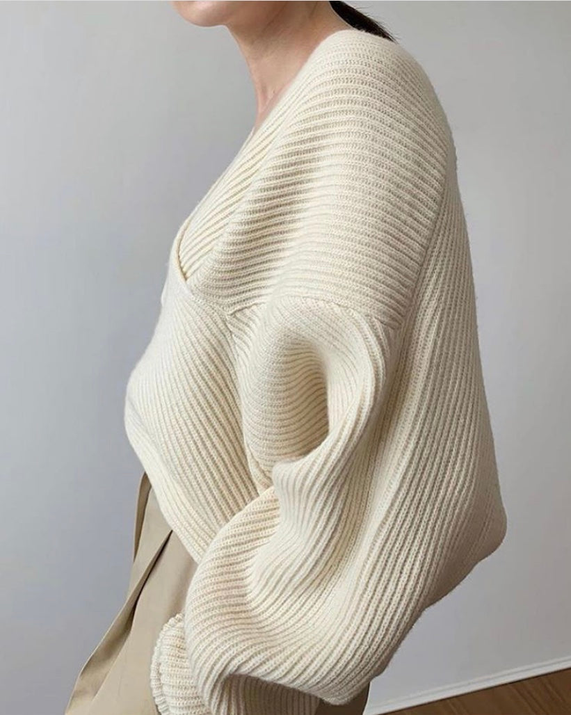 Luméa™ | Pull en tricot croisé chic