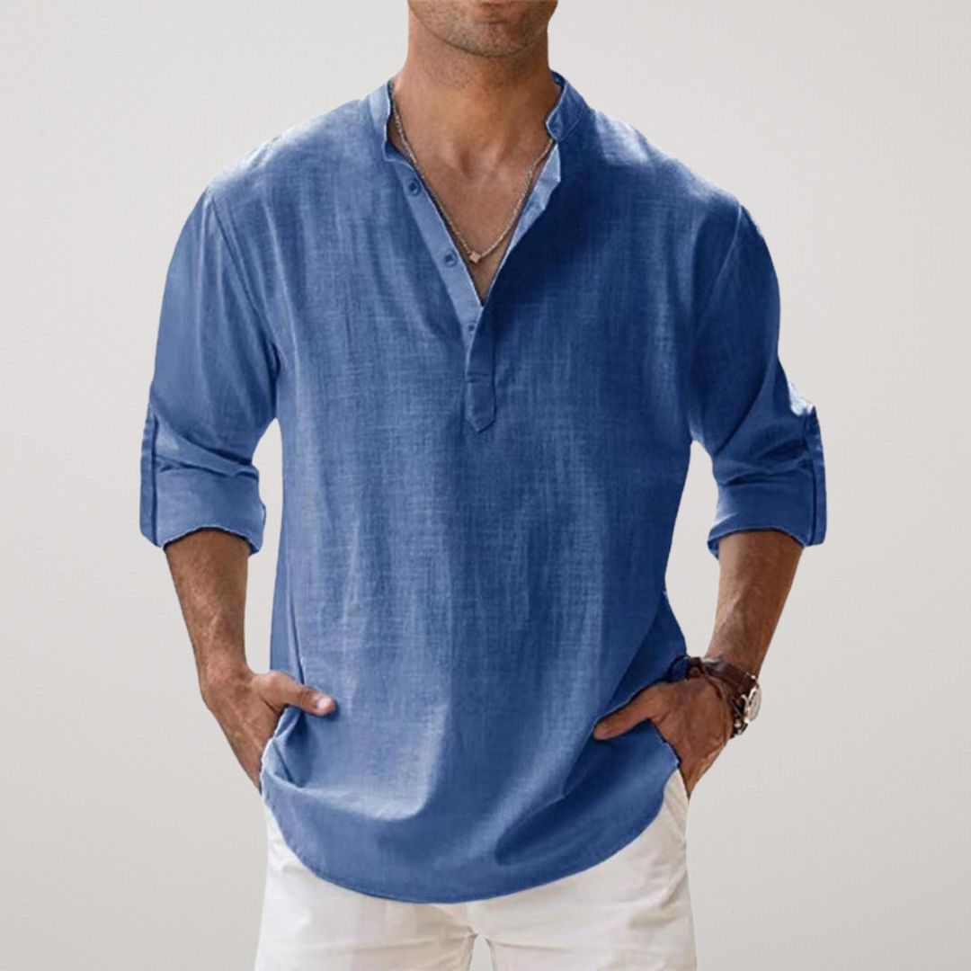 Luméa™ | Chemise Henley en coton effet lin