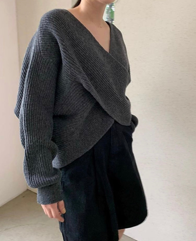 Luméa™ | Pull en tricot croisé chic