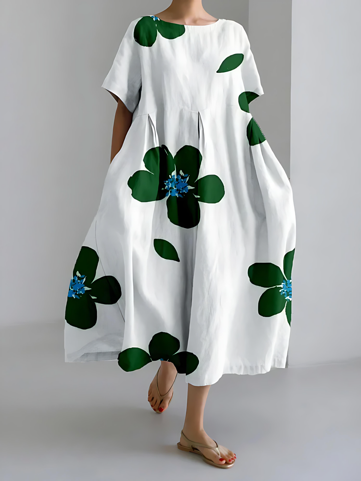 Luméa™ | Robe CATERINA longue été fleurs vives confort doux