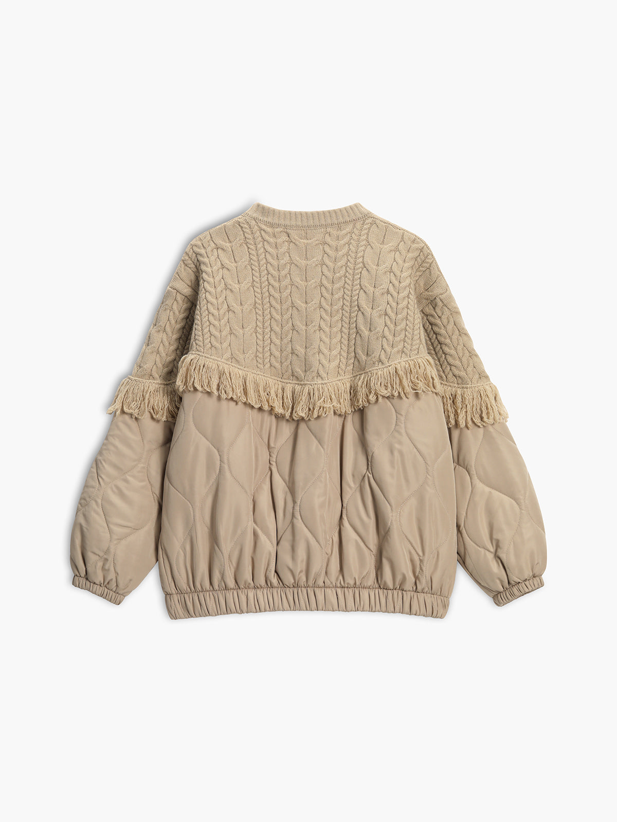 Luméa™ | Veste matelassée en tricot torsadé patchwork