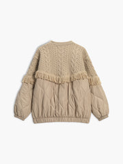 Luméa™ | Veste matelassée en tricot torsadé patchwork