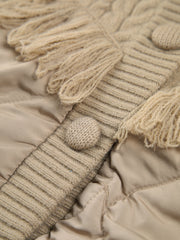 Luméa™ | Veste matelassée en tricot torsadé patchwork