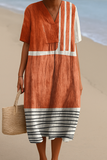 Mara | Robe terracotta à rayures graphiques