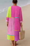 Zélie | Robe patchwork multicolore à pois et rayures