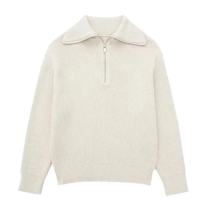 Luméa™ | Pull zippé rayé