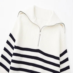 Luméa™ | Pull zippé rayé