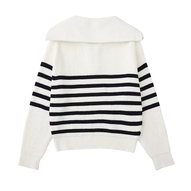 Luméa™ | Pull zippé rayé