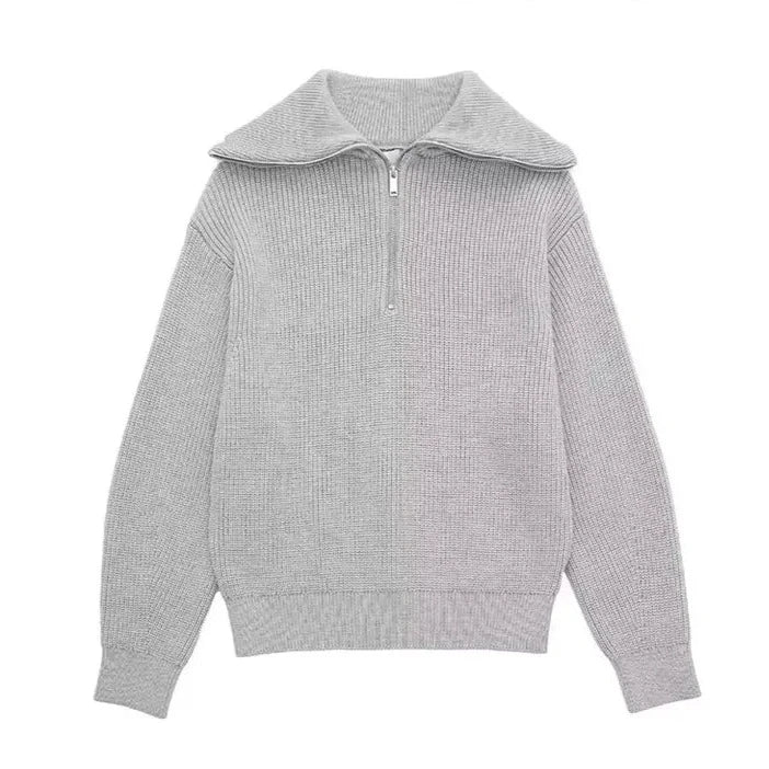 Luméa™ | Pull zippé rayé