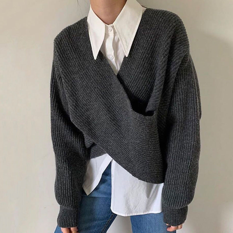 Luméa™ | Pull croisé en maille élégante