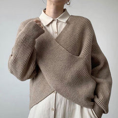 Luméa™ | Pull croisé en maille élégante