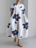 Luméa™ | Robe CATERINA longue été fleurs vives confort doux