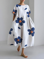 Luméa™ | Robe CATERINA longue été fleurs vives confort doux