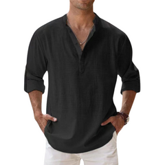 Luméa™ | Chemise Henley en coton effet lin
