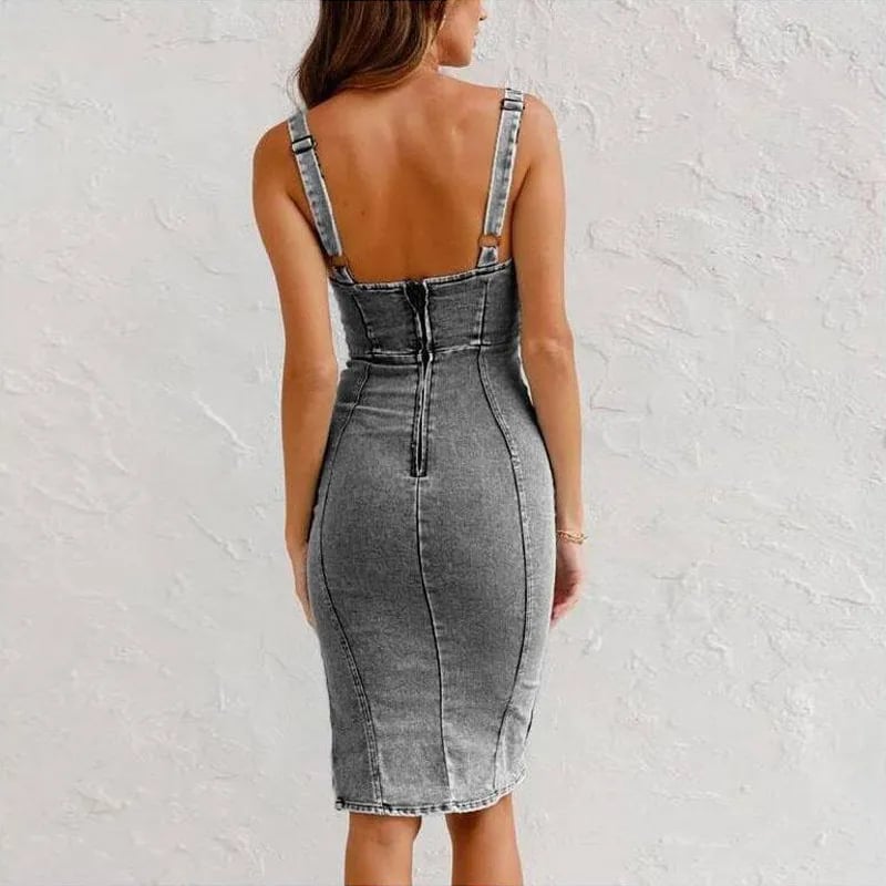 Luméa™ | Robe camisole moulante en denim